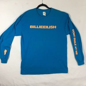 Billie Eilish Don't smile at me Long Sleeve shirt Size Large Blue / Orange